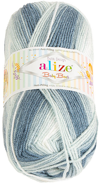 BELLATEX Baby Best Batik 100 g - 7542 bílá, šedá