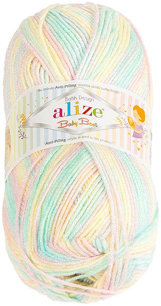 BELLATEX Baby Best Batik 100 g - 6655 růžová, mintová, žlutá