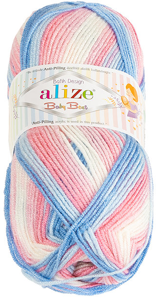 BELLATEX Baby Best Batik 100 g - 7935 bílá, růžová, modrá