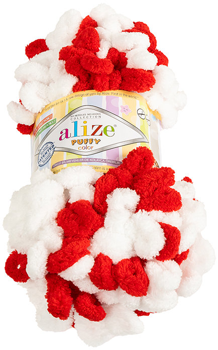 BELLATEX Puffy color 100 g - 6574 bílá, červená