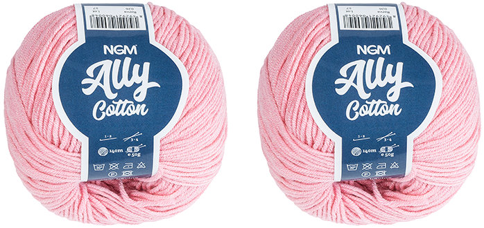 BELLATEX Ally cotton 50 g set 2 ks - 026 světle růžová