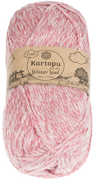 BELLATEX Priadza Melange Wool 100 g - 9004 melír ružový
