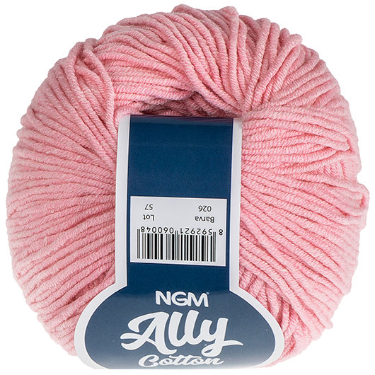BELLATEX Priadza Ally cotton 50 g - 026 svetlo ružová