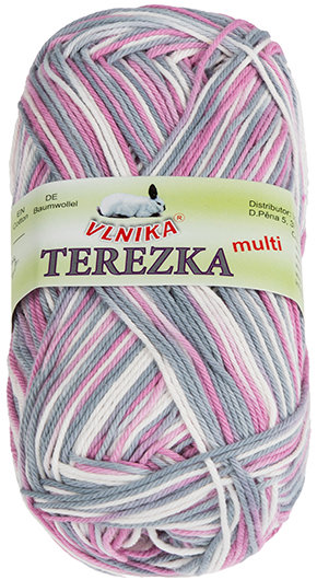 BELLATEX Priadza Terezka multi 50 g - 251 biela, ružová, šedá