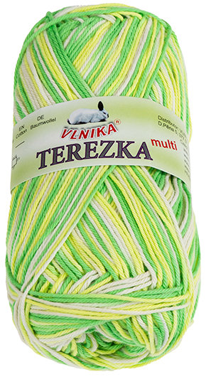 BELLATEX Priadza Terezka multi 50 g - 257 biela, žltá, zelená
