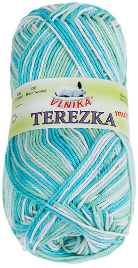 BELLATEX Priadza Terezka multi 50 g - 258 biela, tyrkysová, mintová