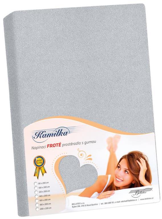 BELLATEX Froté prestieradlo 180 × 200, stredne sivé