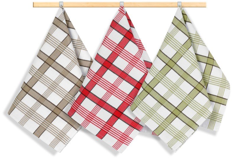 Bellatex Sada utierok 3 ks 50 × 70 cm, 176 káro béžová, zelená, červená