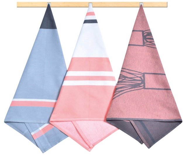 Bellatex Sada utierok 3 ks 50 × 70 cm, 136 geometria lososová