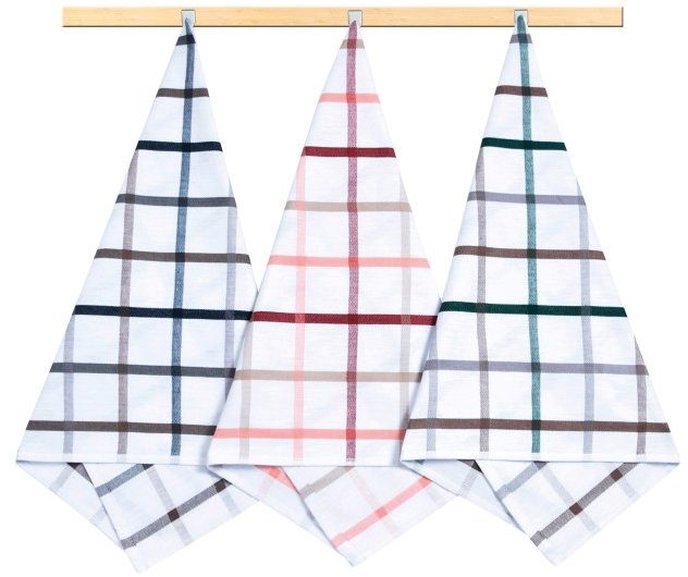 Bellatex Sada utierok 3 ks 50 × 70 cm, 131 kocka zelená, béžová, sivá