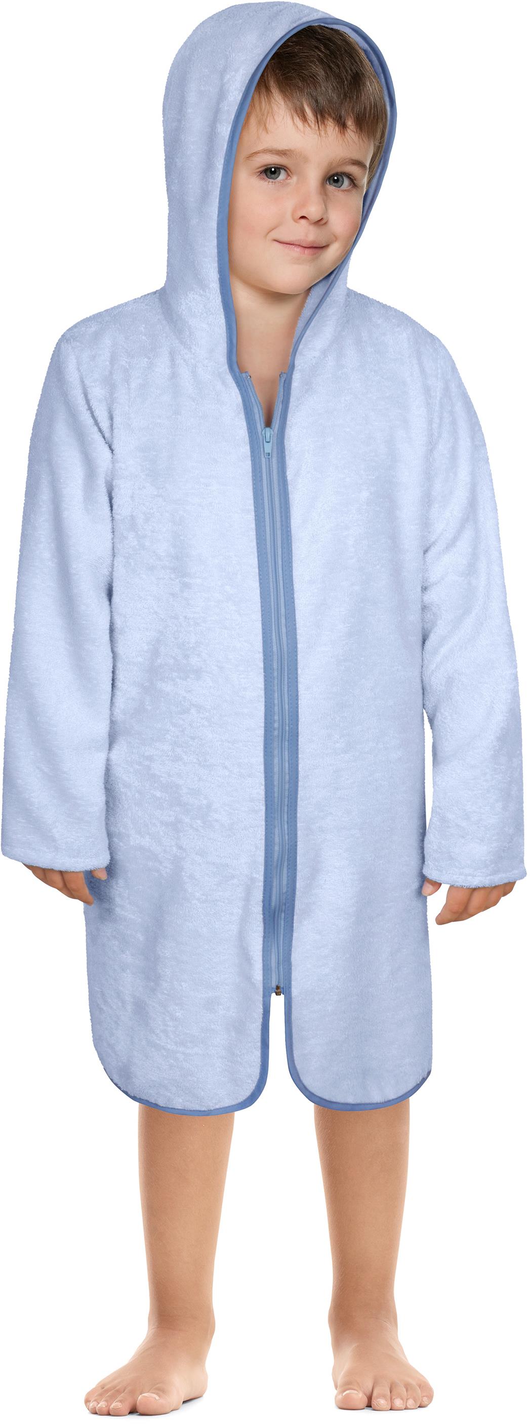 BELLATEX Detský FROTÉ ŽUPAN na zips veľkosť 5 – 8 rokov 8753/025 modrý