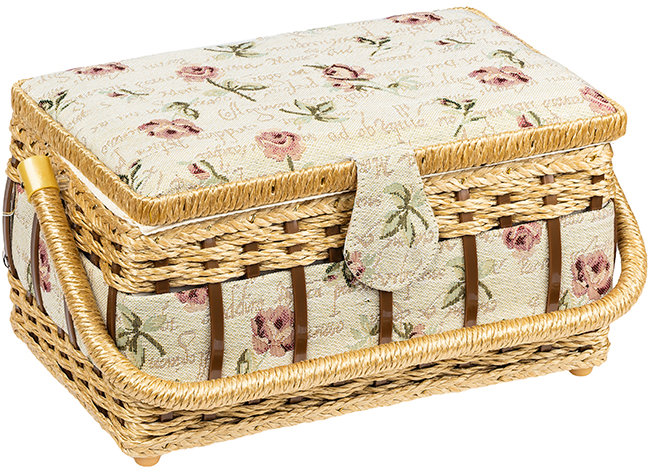 BELLATEX G - Box na šití 28 × 18 × 15 cm režná, růže