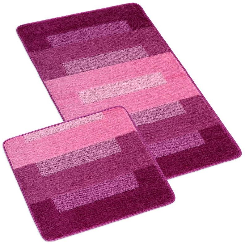 BELLATEX Sada Bany 60 × 100 cm + 60 × 50 cm obdĺžniky ružovo vínové