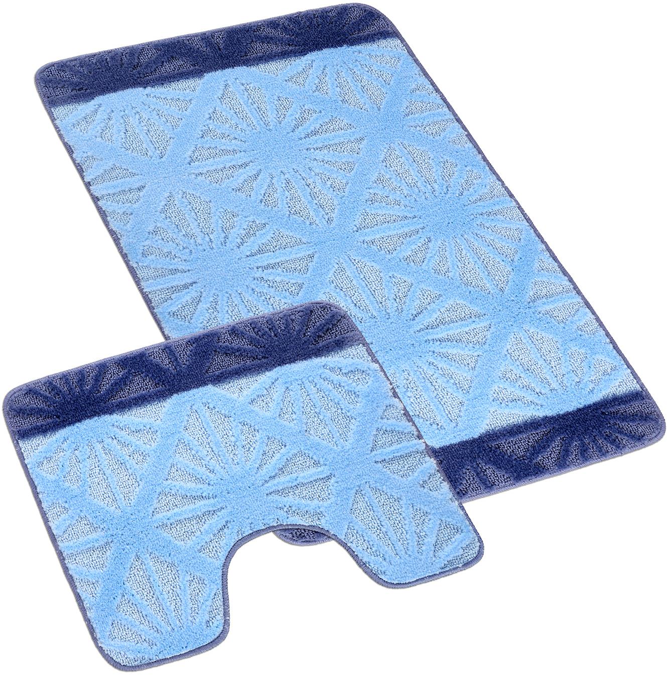 Bellatex Súprava Bany 60 × 100 cm + 60 × 50 cm 810/003 vzor lúče modrá