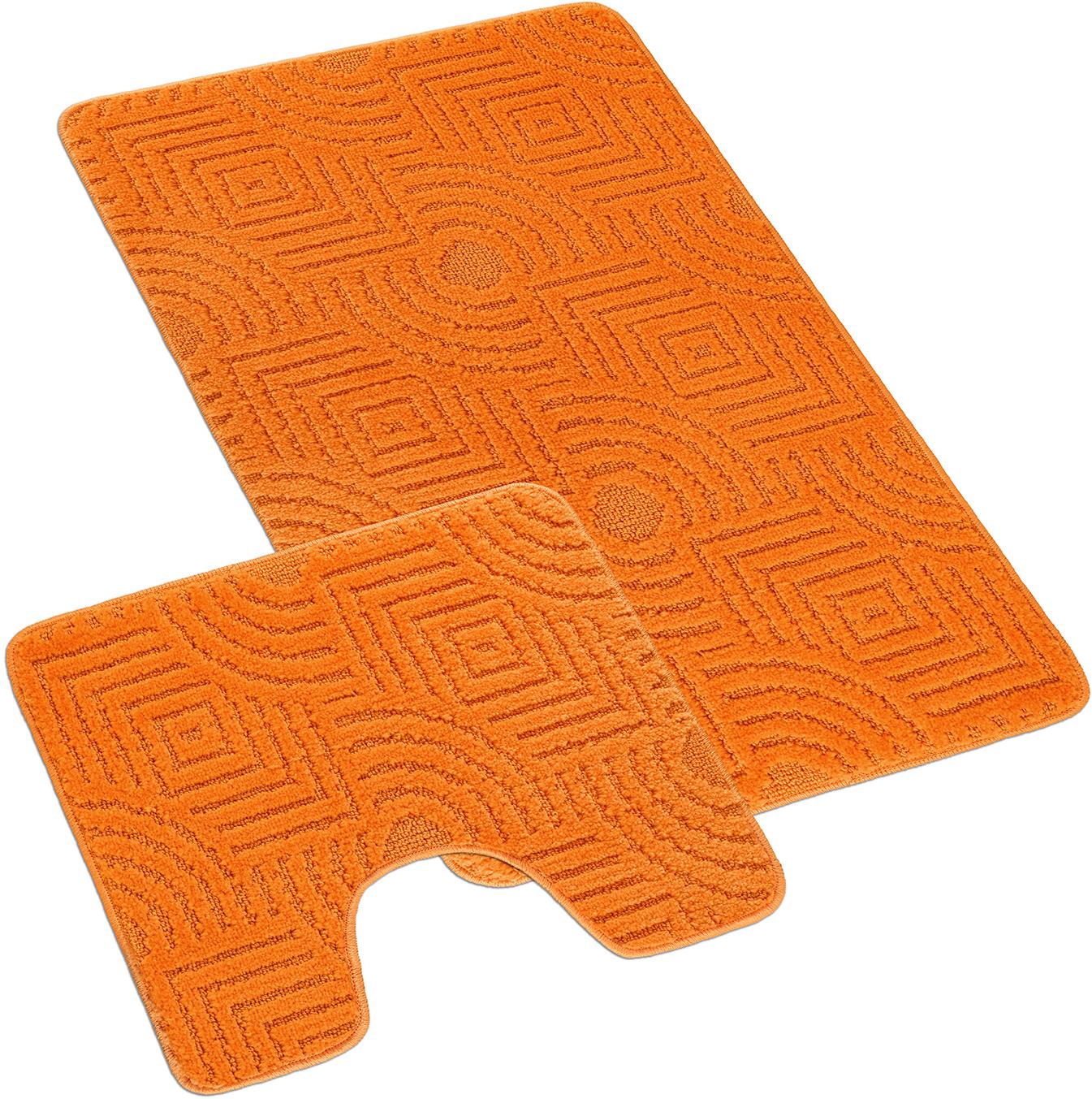 Bellatex Súprava Bany 60 × 100 cm + 60 × 50 cm 810/011 Uni bludisko oranžová