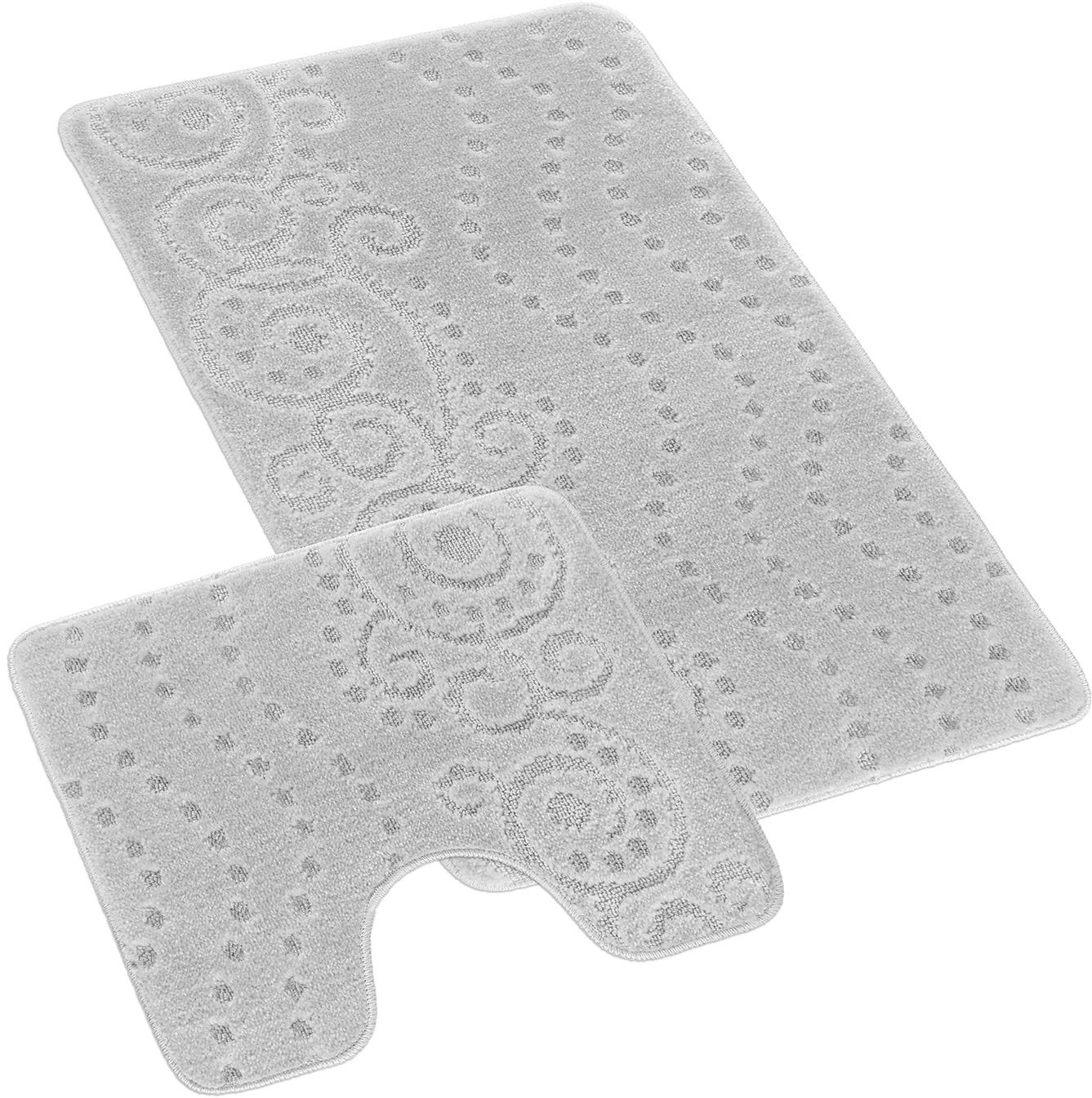 Bellatex Súprava Bany 60 × 100 cm + 60 × 50 cm 810/012 Uni ornament svetlosivá