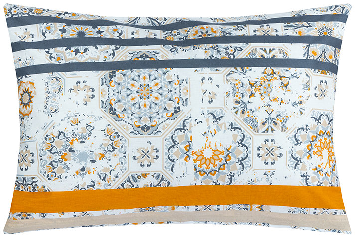 BELLATEX Obliečka 60 × 40 cm,sivo-oranžová retro