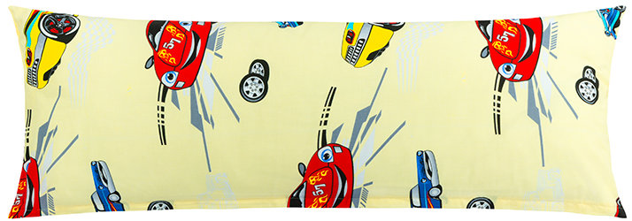 BELLATEX Obliečka – náhradný manžel vankúš 55 × 180 cm, pretekárske autá žltá