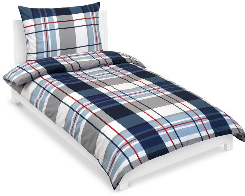 BELLATEX Obliečky bavlna 90/573 modrosivé káro 140 × 200, 70 × 90