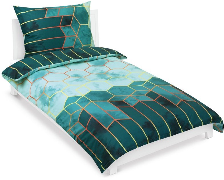 BELLATEX Obliečky bavlna 90/636 zelené plásty 140 × 200, 70 × 90