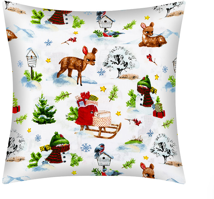 Bellatex Obliečka Vianoce 40 × 40 cm 55/CH02 zvieratká v lese