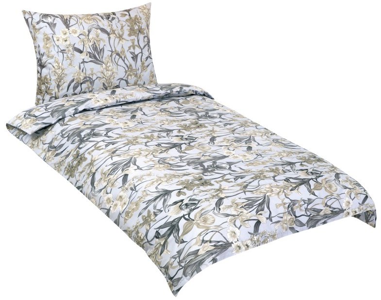 BELLATEX 90/951 Obliečky bavlna, 140 × 200 cm, 70 × 90 cm, orchidea sivé