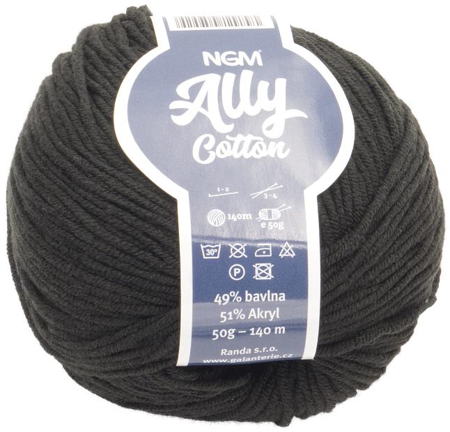 Bellatex Ally cotton 50 g - 999 čierna