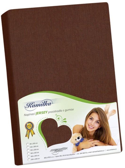 BELLATEX Jersey 180 × 200 cm × 40 cm 018 tmavohnedá