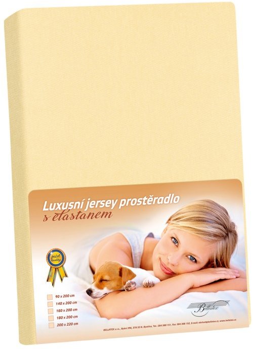 BELLATEX KL1 Jersey s elastanom 90 × 200 cm 304 vanilková