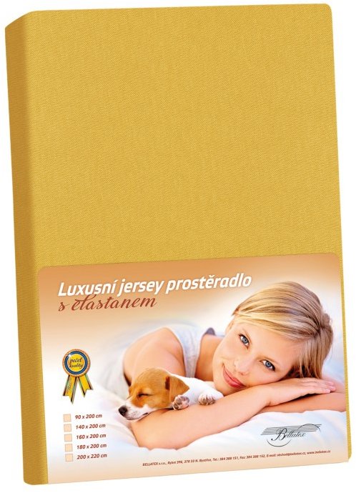 BELLATEX KL1 Jersey s elastanom 90 × 200 cm 309 horčicová