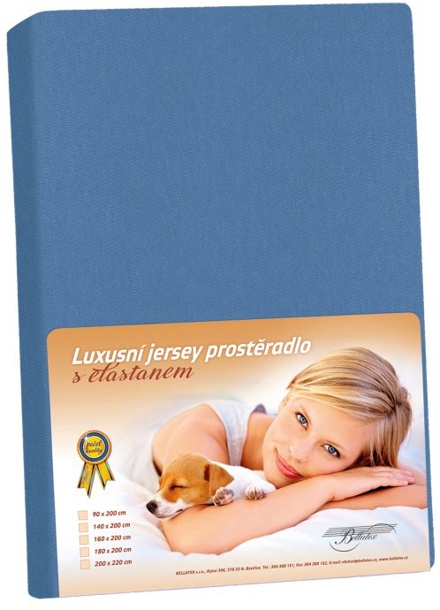 BELLATEX KL1 Jersey s elastanom 90 × 200 cm 326 tmavomodrá
