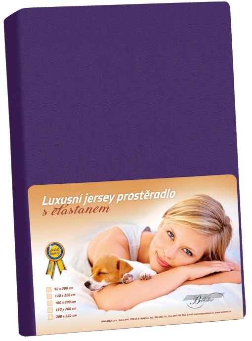 BELLATEX KL1 Jersey s elastanom 90 × 200 cm 331 slivková