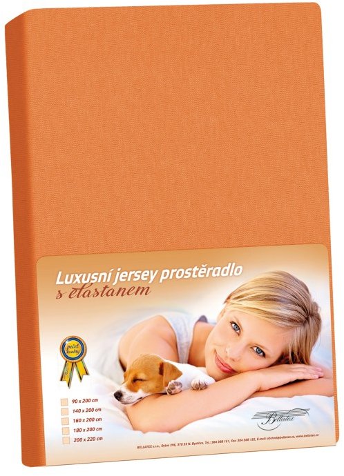 BELLATEX KL1 Jersey s elastanom 90 × 200 cm 349 mandarínková
