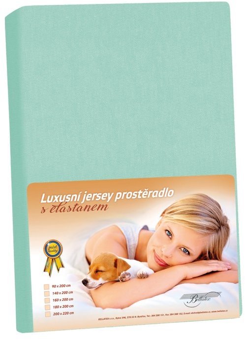 BELLATEX KL3 Jersey s elastanom 160 × 200 cm 327 tyrkysová