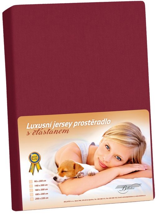 BELLATEX KL4 Jersey s elastanom 180 × 200 cm 320 bordó