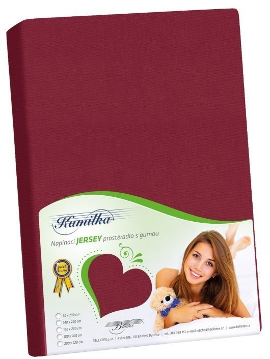 BELLATEX Jersey 90 × 200 cm, 020 vínové