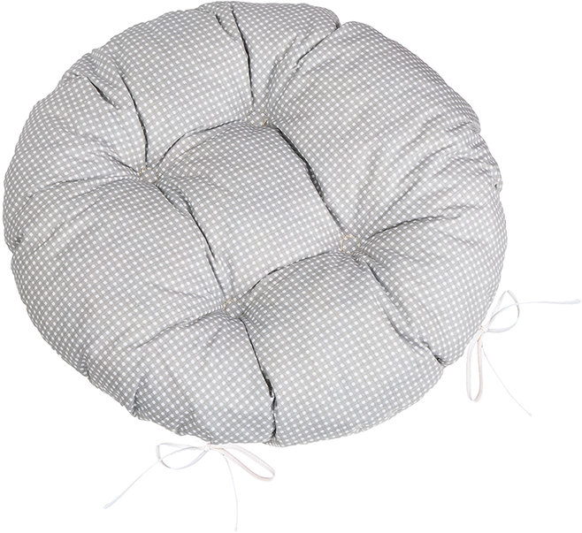 BELLATEX Vankúš ADÉLA 6204 okrúhly prešívaný priemer 40 cm kocky sivo-biely