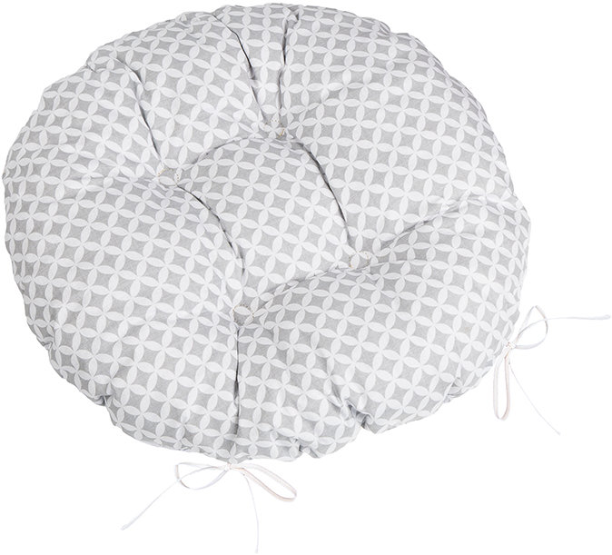 BELLATEX Vankúš ADÉLA 6205 okrúhly prešívaný priemer 40 cm kosoštvorce sivo-biely