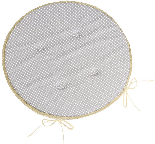 BELLATEX Sedák ADÉLA 7904 okrúhly hladký priemer 40 cm kocka sivobiela