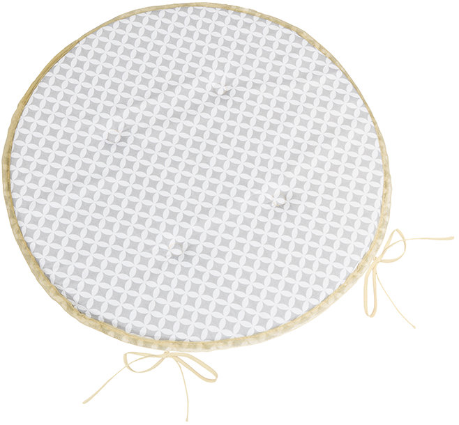 BELLATEX Vankúš ADÉLA 7905 okrúhly hladký priemer 40 cm kosoštvorce sivo-biely