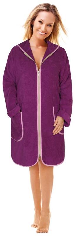BELLATEX FROTÉ ŽUPAN na zips dámsky veľ. XXXL - fialový