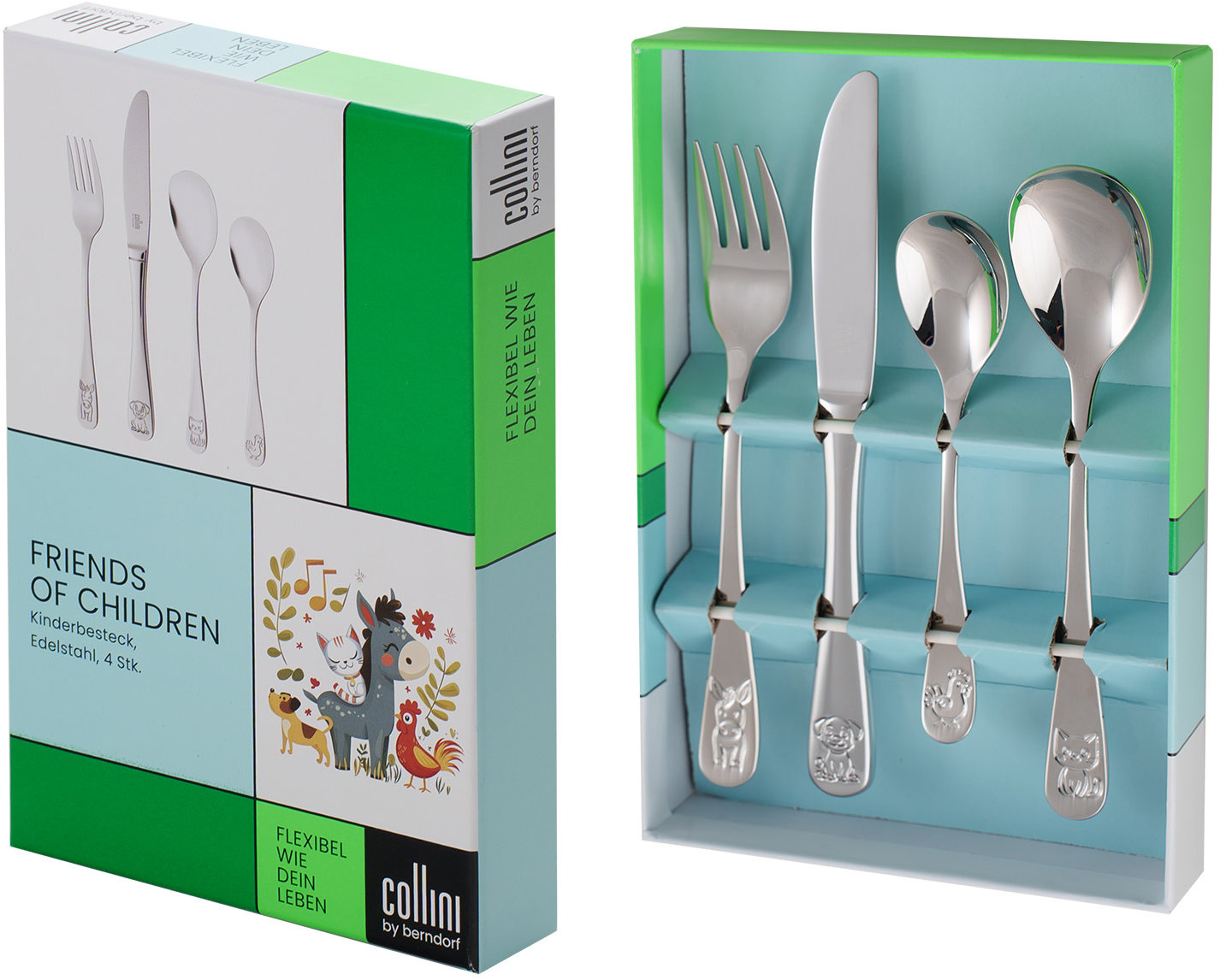 Berndorf Sandrik Detský príbor 4 ks FRIENDS OF CHILDREN