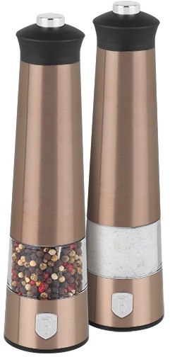 BERLINGERHAUS Mlynček na korenie a soľ elektrický, sada 2 ks Rosegold Metallic Line