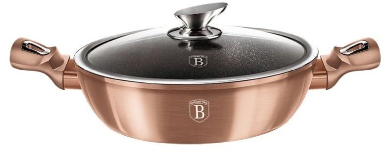 BERLINGERHAUS Pekáč okrúhly s mramorovým povrchom a pokrievkou 28 cm Rosegold Metallic Line