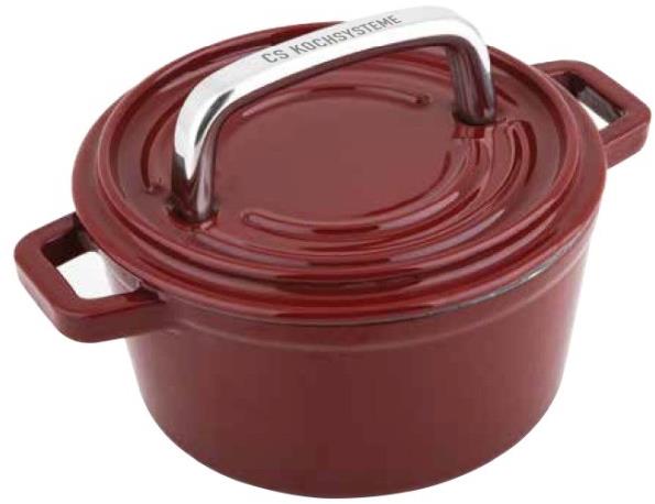 CS KOCHSYSTEME Alpen s pokrievkou liatinový 14 cm červený
