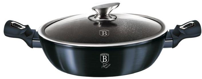 BERLINGERHAUS Pekáč okrúhly s mramorovým povrchom a pokrievkou 28 cm Metallic Line Aquamarine Edition