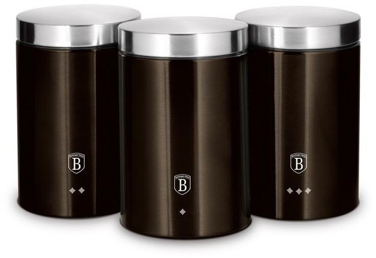 BERLINGERHAUS Dóza na potraviny sada 3 ks Shiny Black Collection