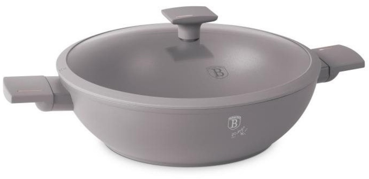 BERLINGERHAUS Wok s titánovým povrchom a pokrievkou 30 cm Taupe Collection