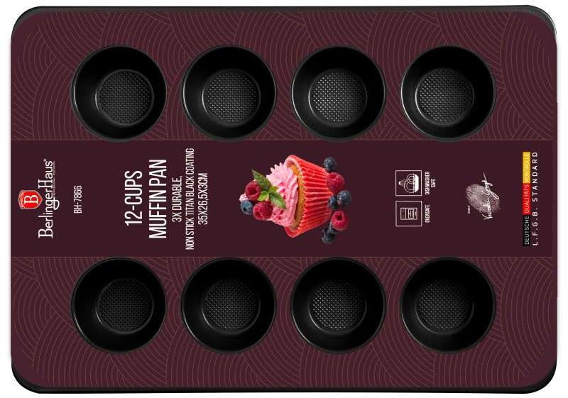 BERLINGERHAUS Forma na mafiny s nepriľnavým povrchom 12 ks Burgundy