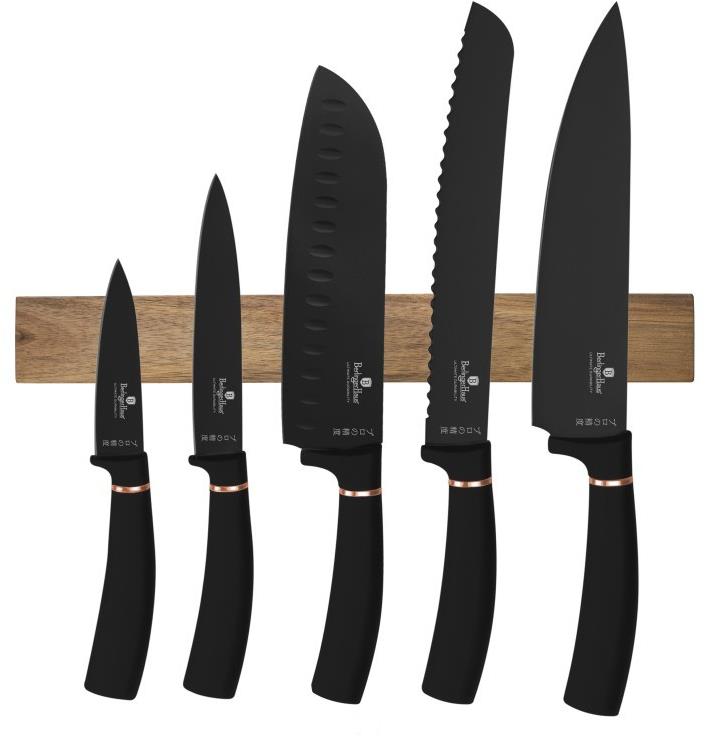 BERLINGERHAUS Sada nožov s magnetickým držiakom 6 ks Black Rose Collection